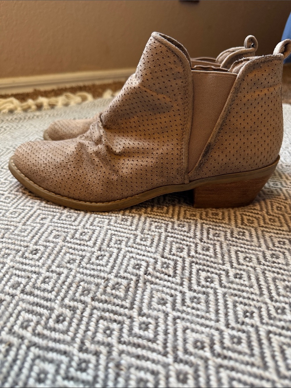 Report Women’s Suede Perforated Slip-On Ankle Boots - Taupe - Picture 2 of 16